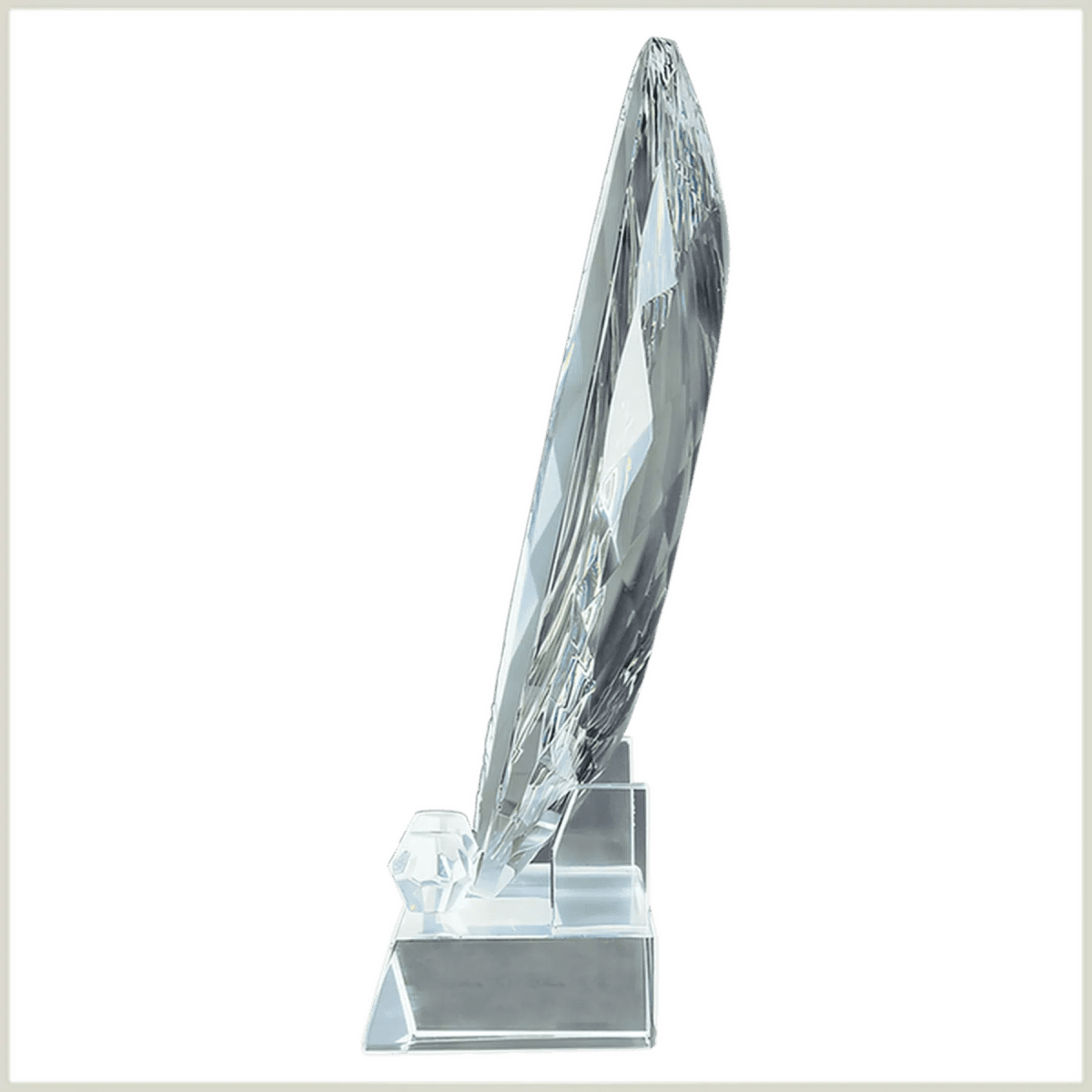 Crystal Recognition Plate with Pedestal Base for Awards and Milestones - 8 1/2"
