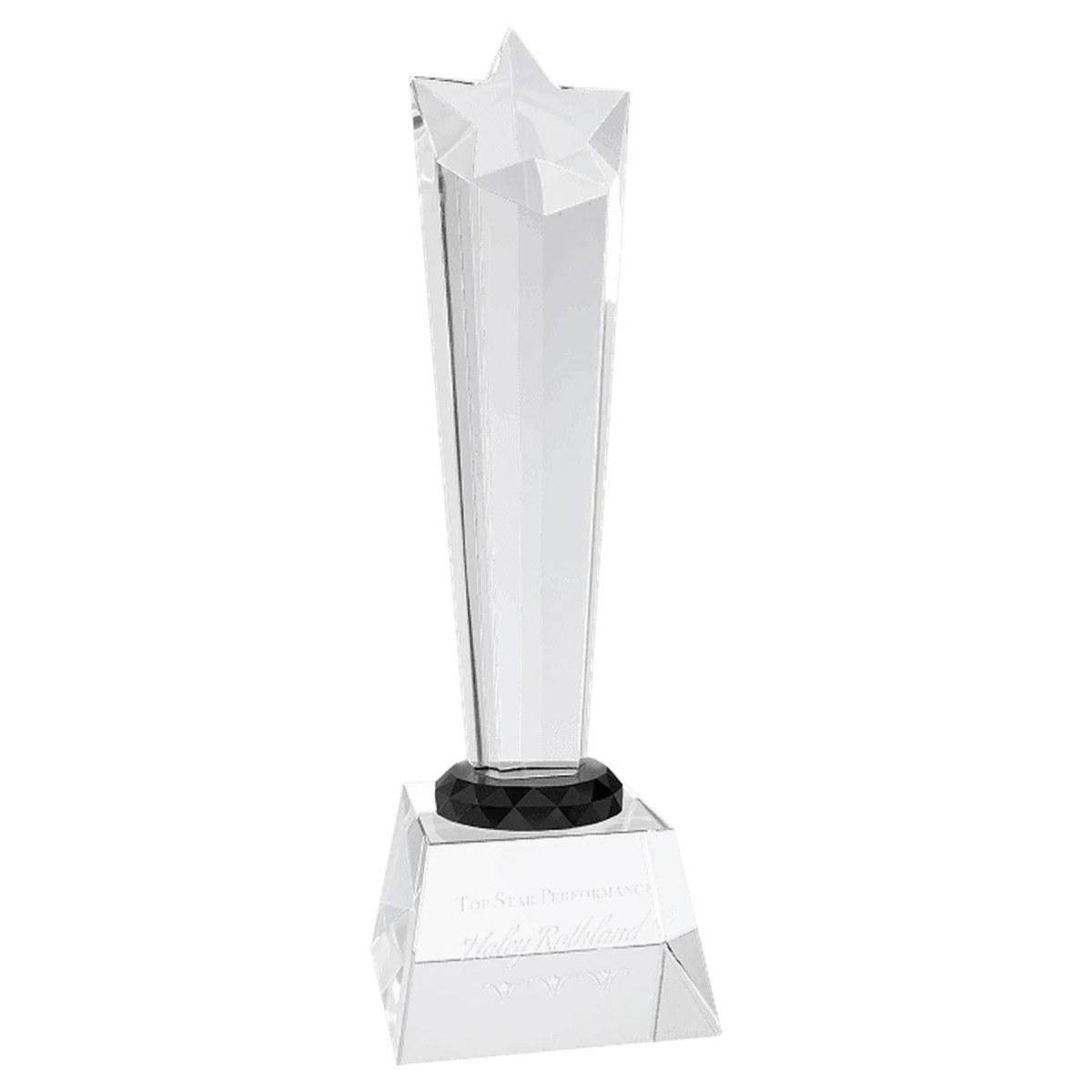 Crystal Rising Star Awards (Clear or Black) - LightForce Laser Engraving, LLC