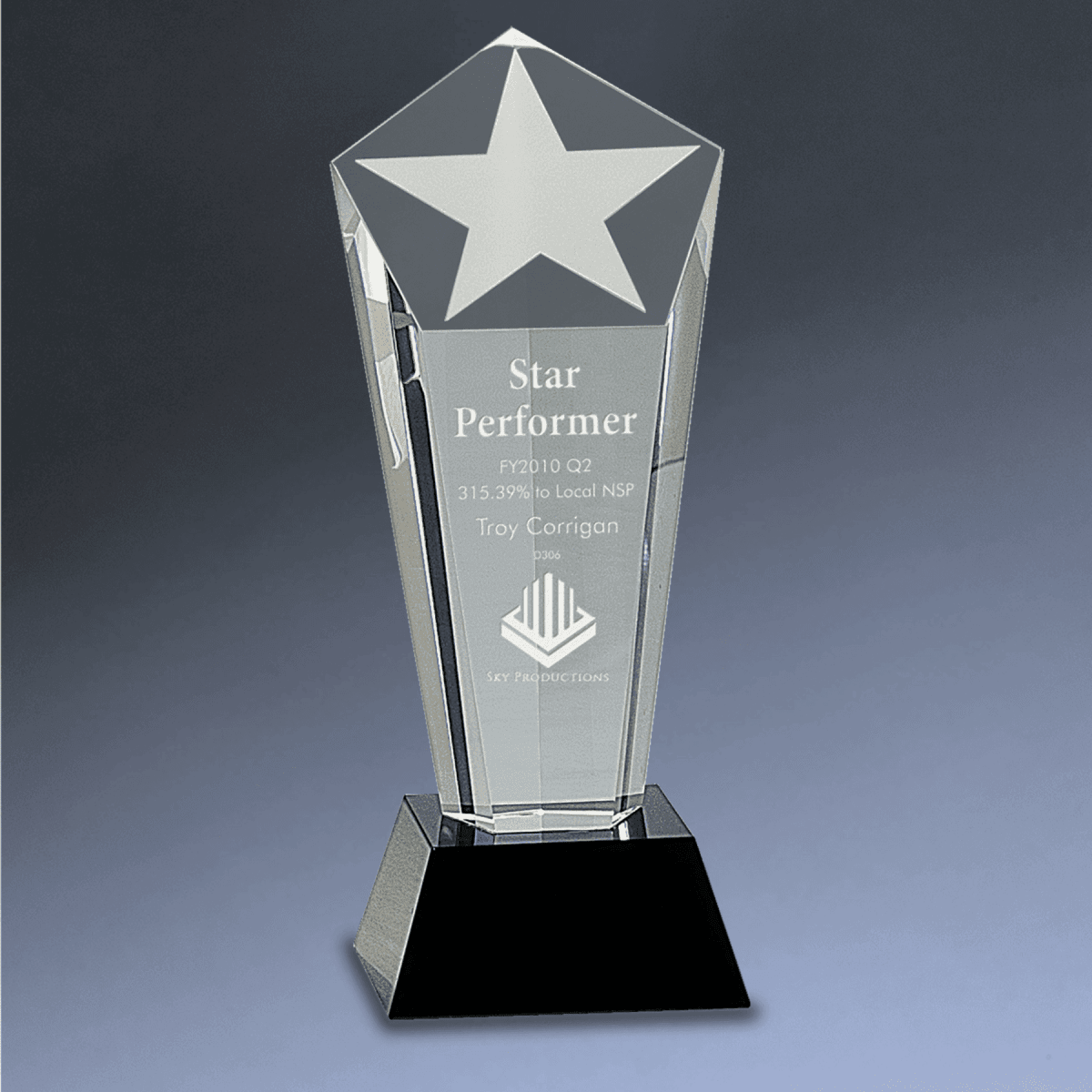 Crystal Star Awards - Frosted Star Column