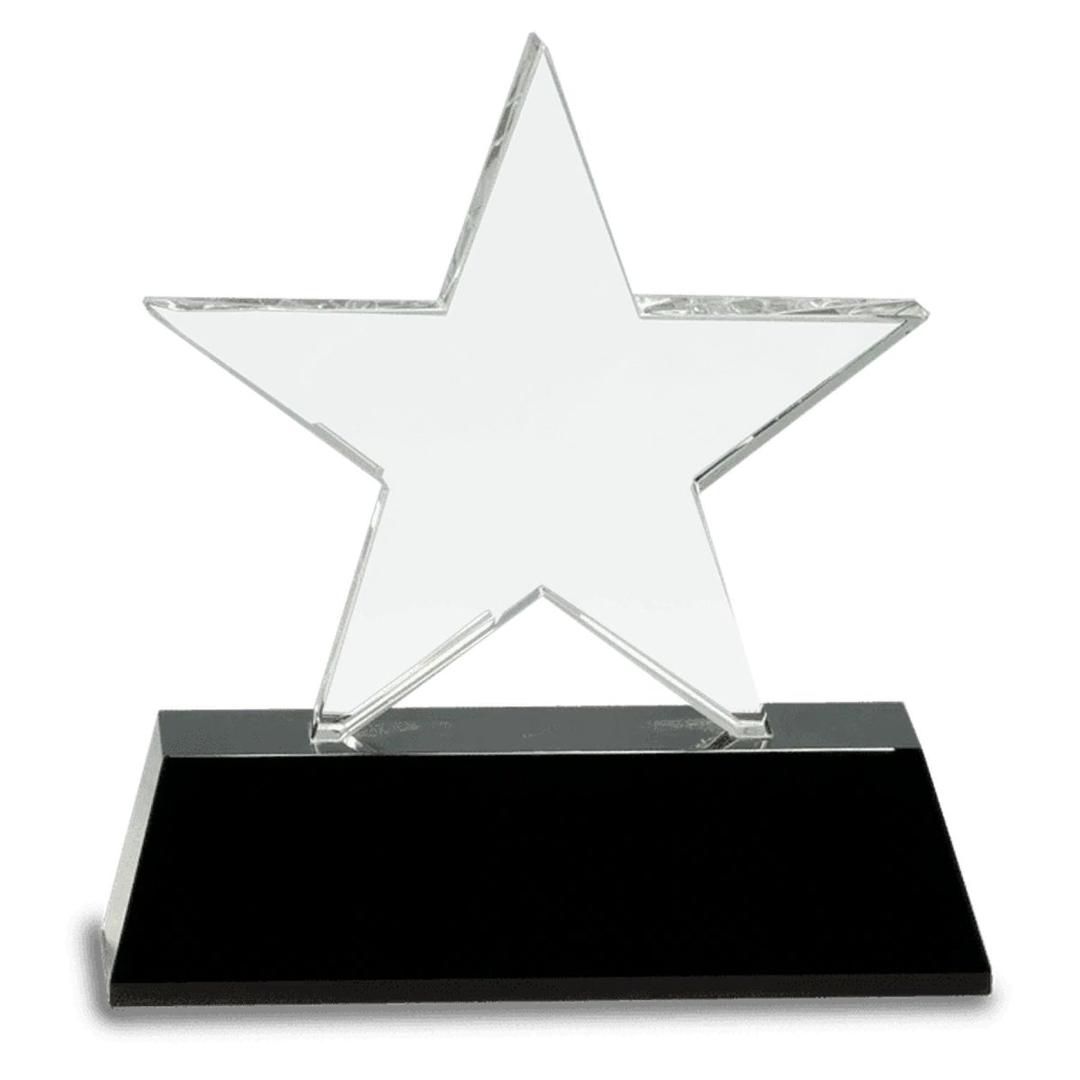 Crystal Star on Black Pedestal Base - LightForce Laser Engraving, LLC