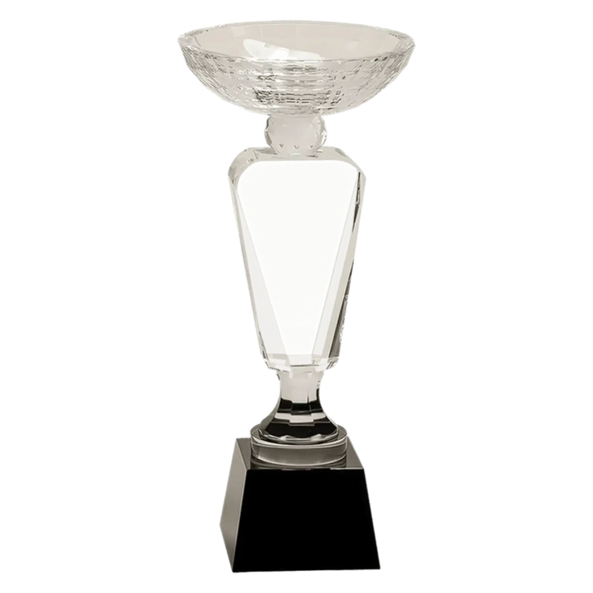 Crystal Trophy Cup with Black Pedestal Base - LightForce Laser Engraving, LLC