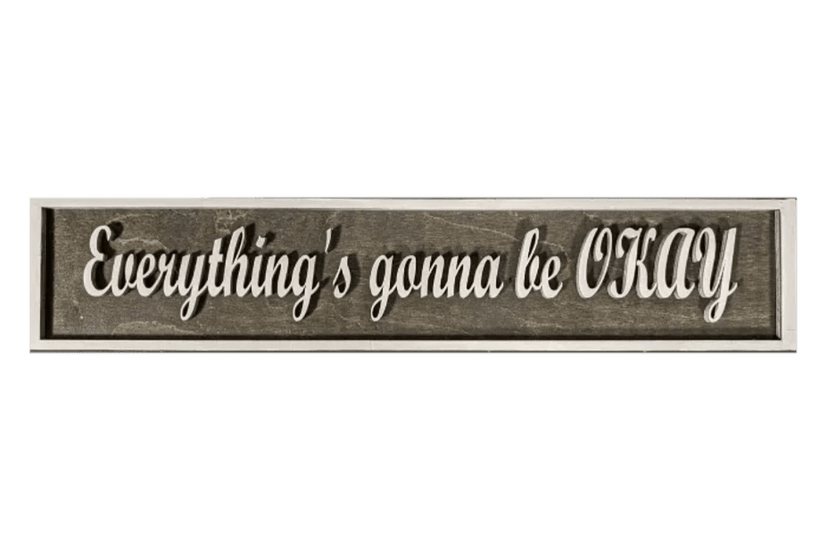 Custom 3D Word Art Signs (Design Your Own) - Gray Background/White Accents