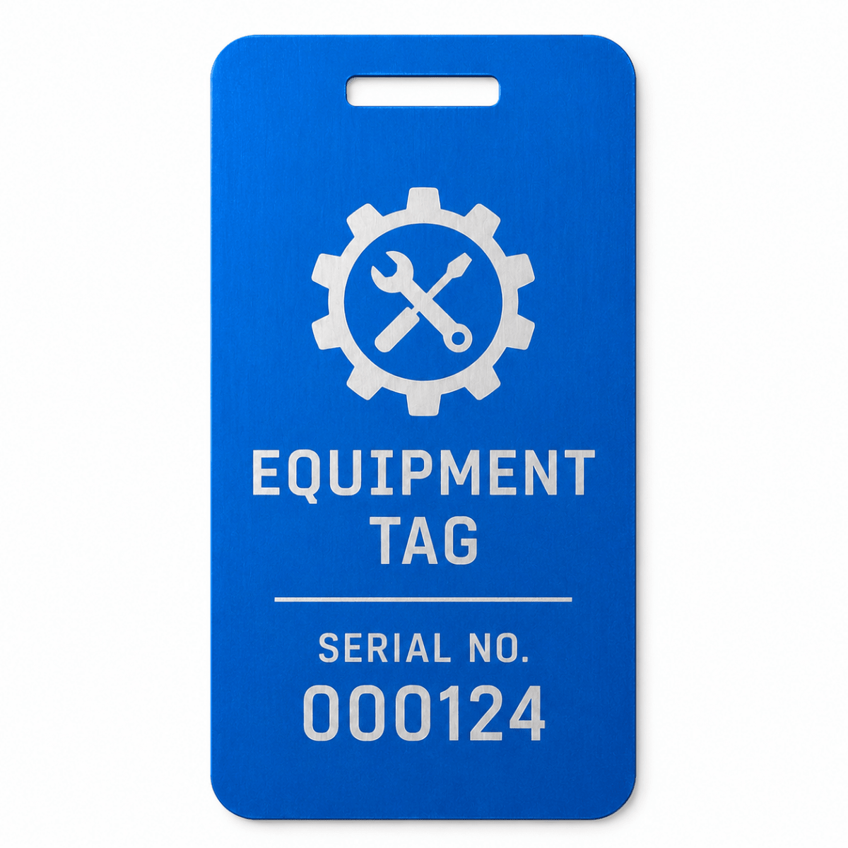 Custom Aluminum ID Tags & Asset Labels - Blue