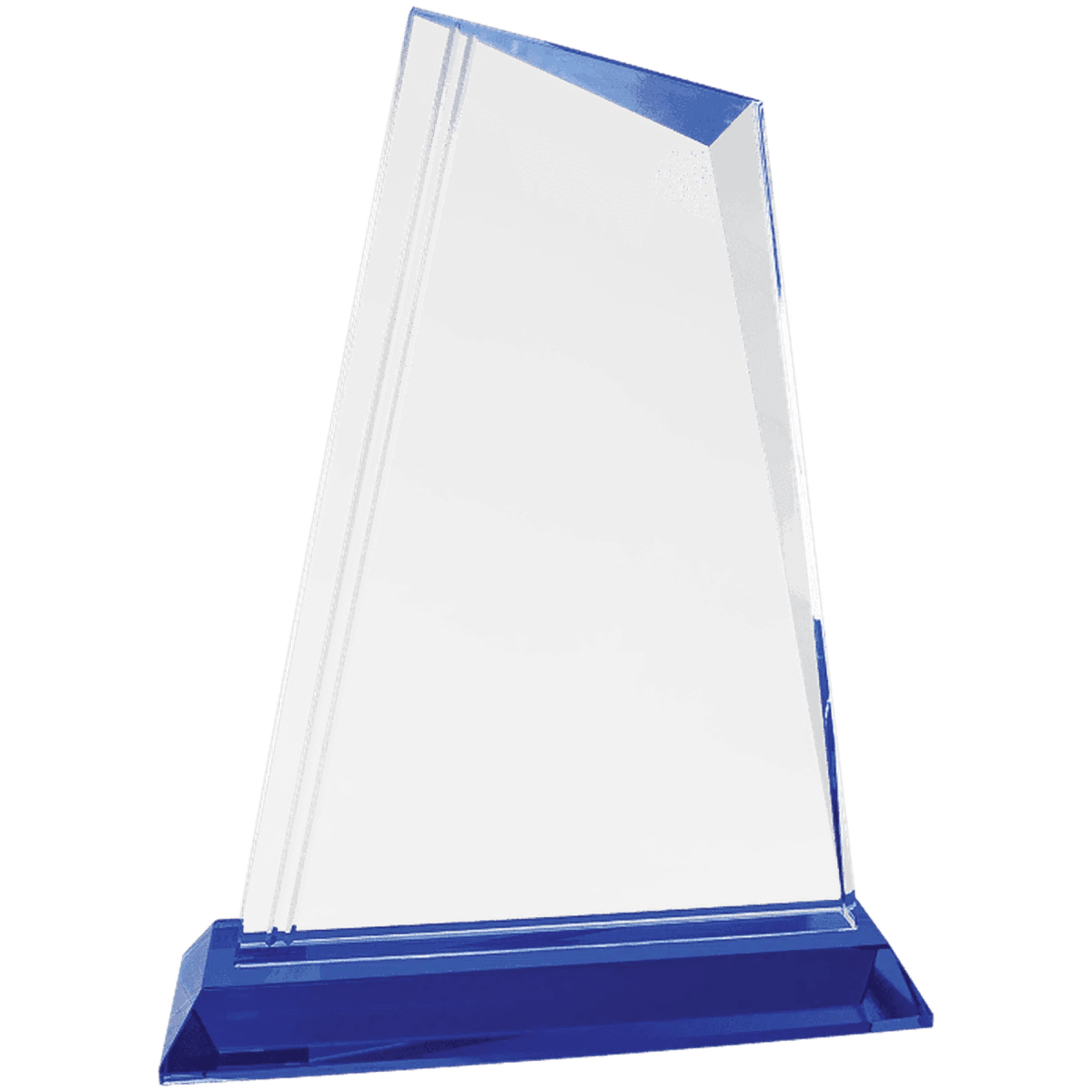 Custom Engraved Crystal Peak Awards with Blue Crystal Base - 9 3/4"