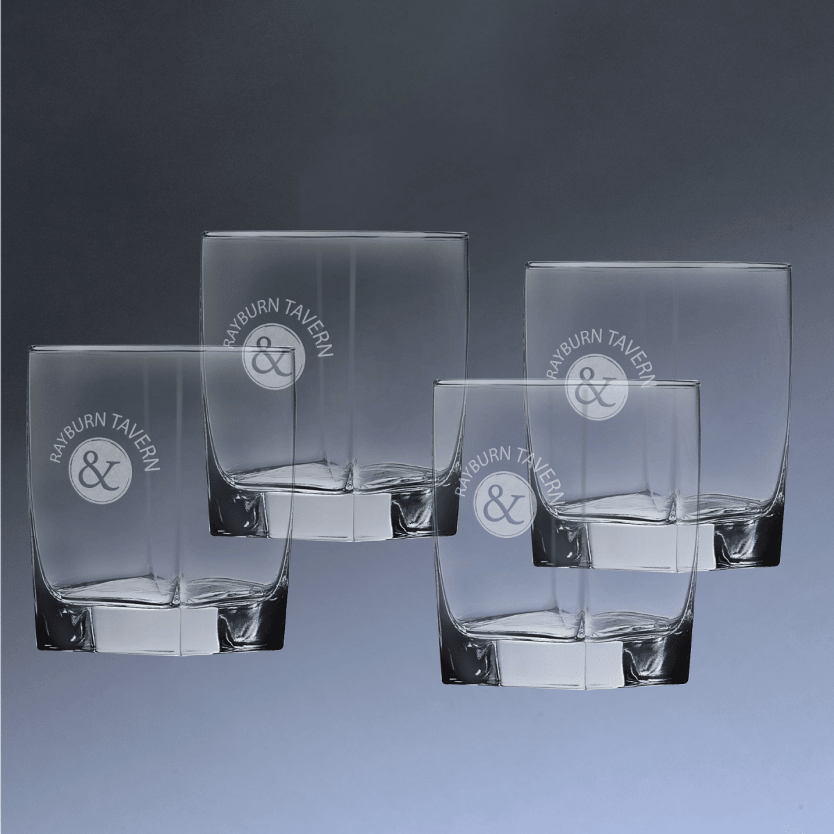 Custom Engraved Double Old Fashioned Glass – Square & Rounded Styles - Square