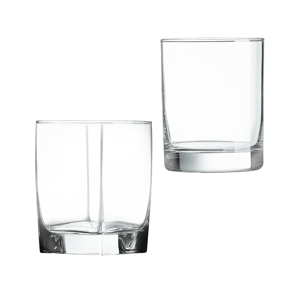 Custom Engraved Double Old Fashioned Glass – Square & Rounded Styles - Square