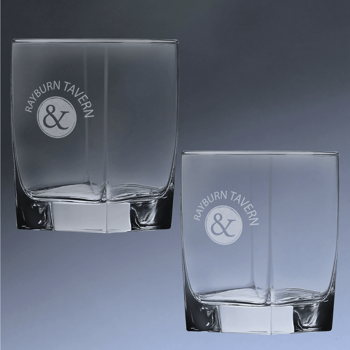 Custom Engraved Double Old Fashioned Glass – Square & Rounded Styles - Square