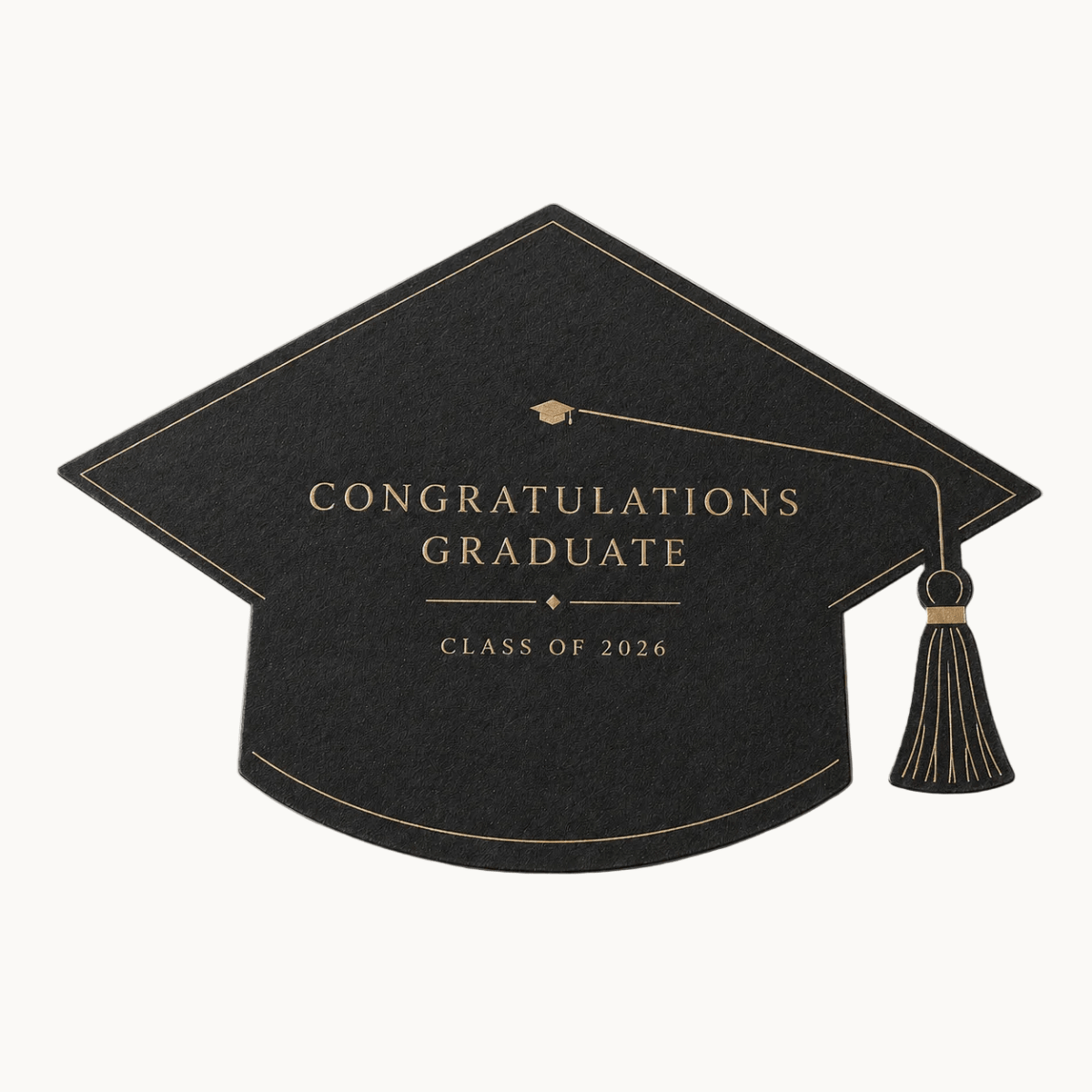 Custom Engraved Gift Notes - Black Cardstock Graduation Cap 3" x 3.5"