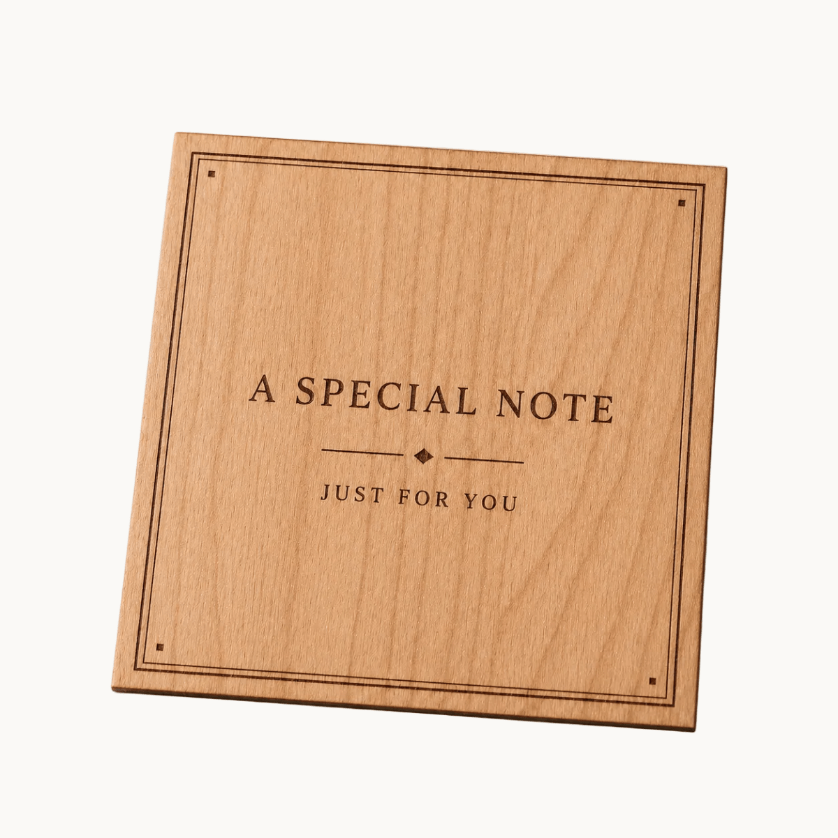 Custom Engraved Gift Notes - Wood 3 x 3 Square