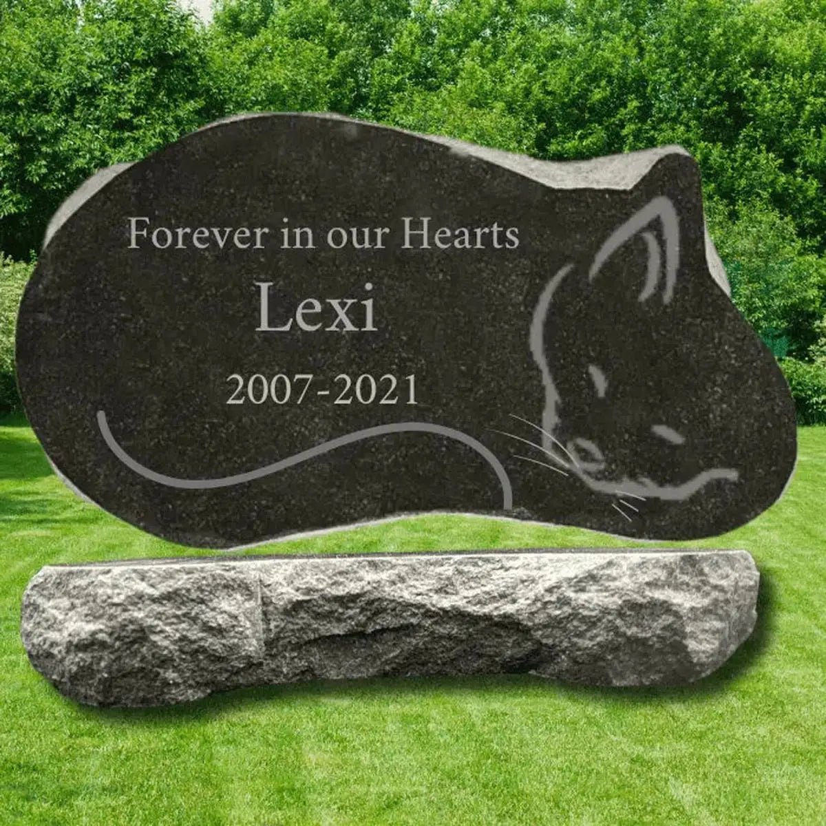 Custom Engraved Granite Pet Memorial Markers - Outdoor Tributes - 11" x 6" x 2"