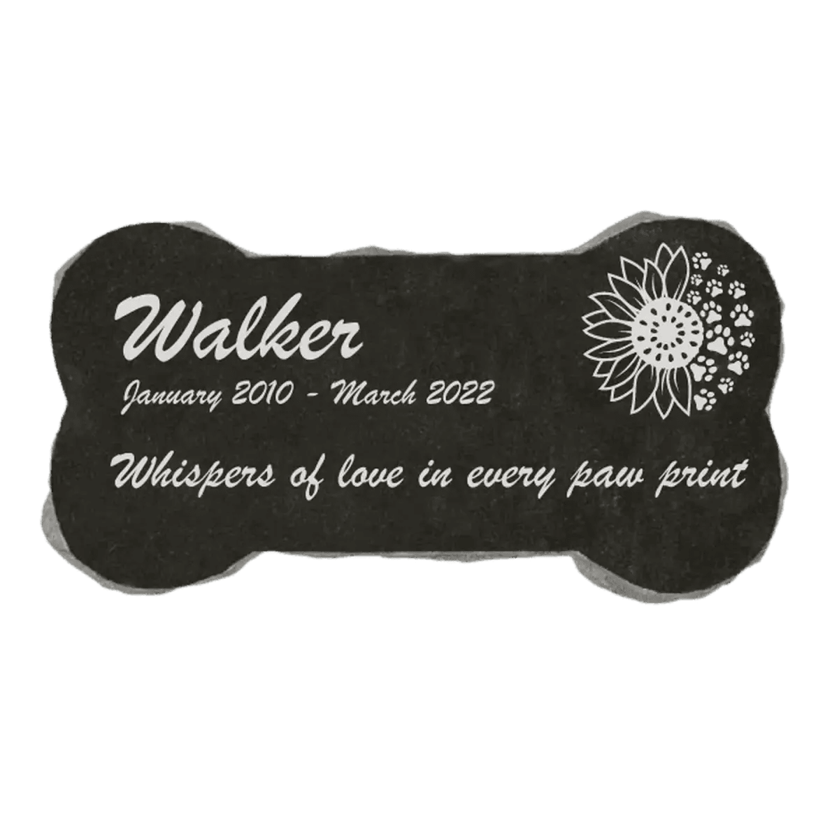 Custom Engraved Granite Pet Memorial Markers - Outdoor Tributes - 11" x 6" x 2"