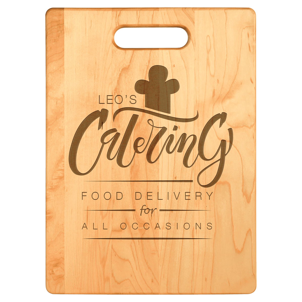 Custom Engraved Maple Cutting Boards with Paddle Handles - 11 1/2" x 8 3/4"