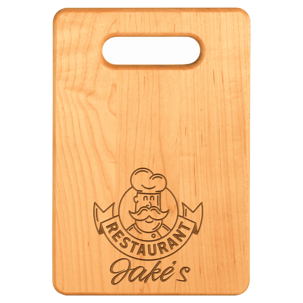 Custom Engraved Maple Cutting Boards with Paddle Handles - 9" x 6"