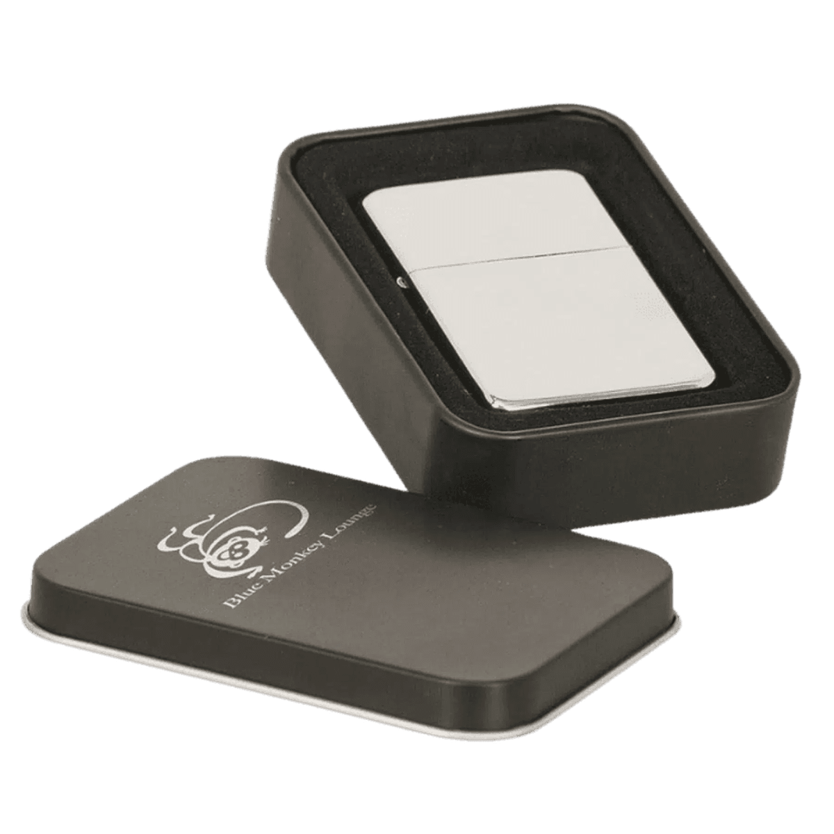 Custom Engraved Metal Lighters with Black Tin – Chrome, Black or Pink - Chrome