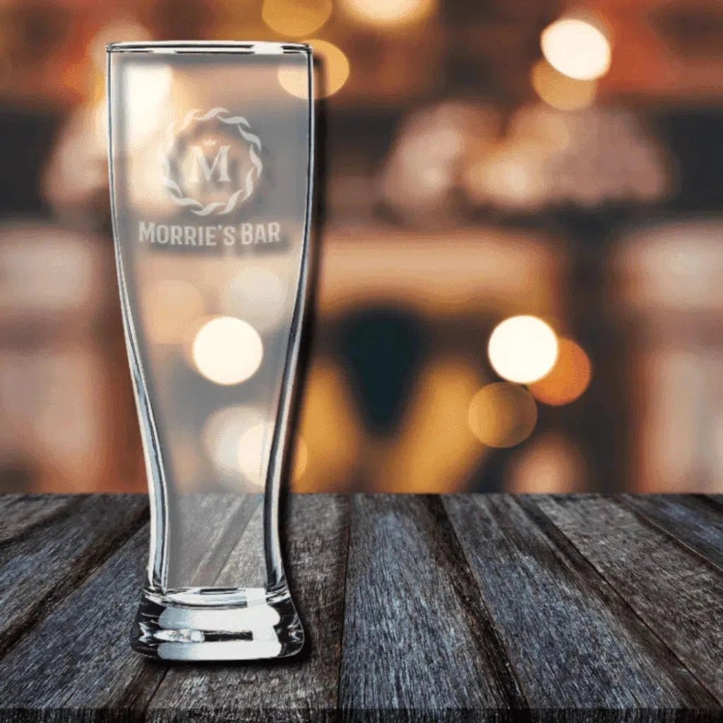 Custom Engraved Pilsner Glass - Personalized Beer Glasses - 16 oz.