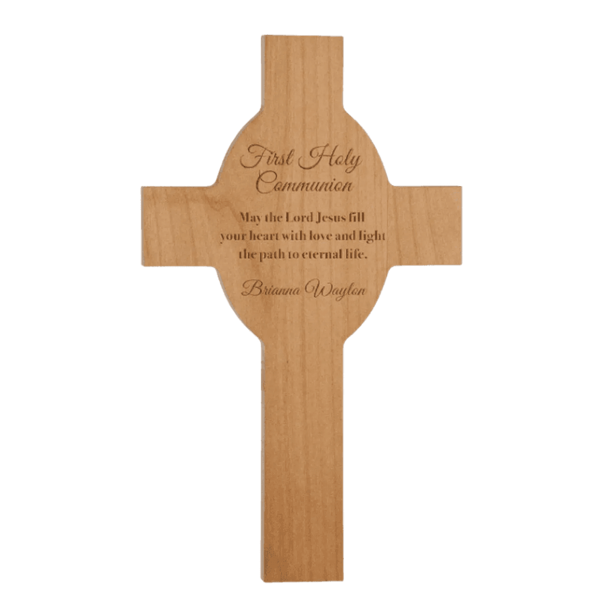 Custom Engraved Red Alder Wood Wall Cross - 8" x 13 5/8"