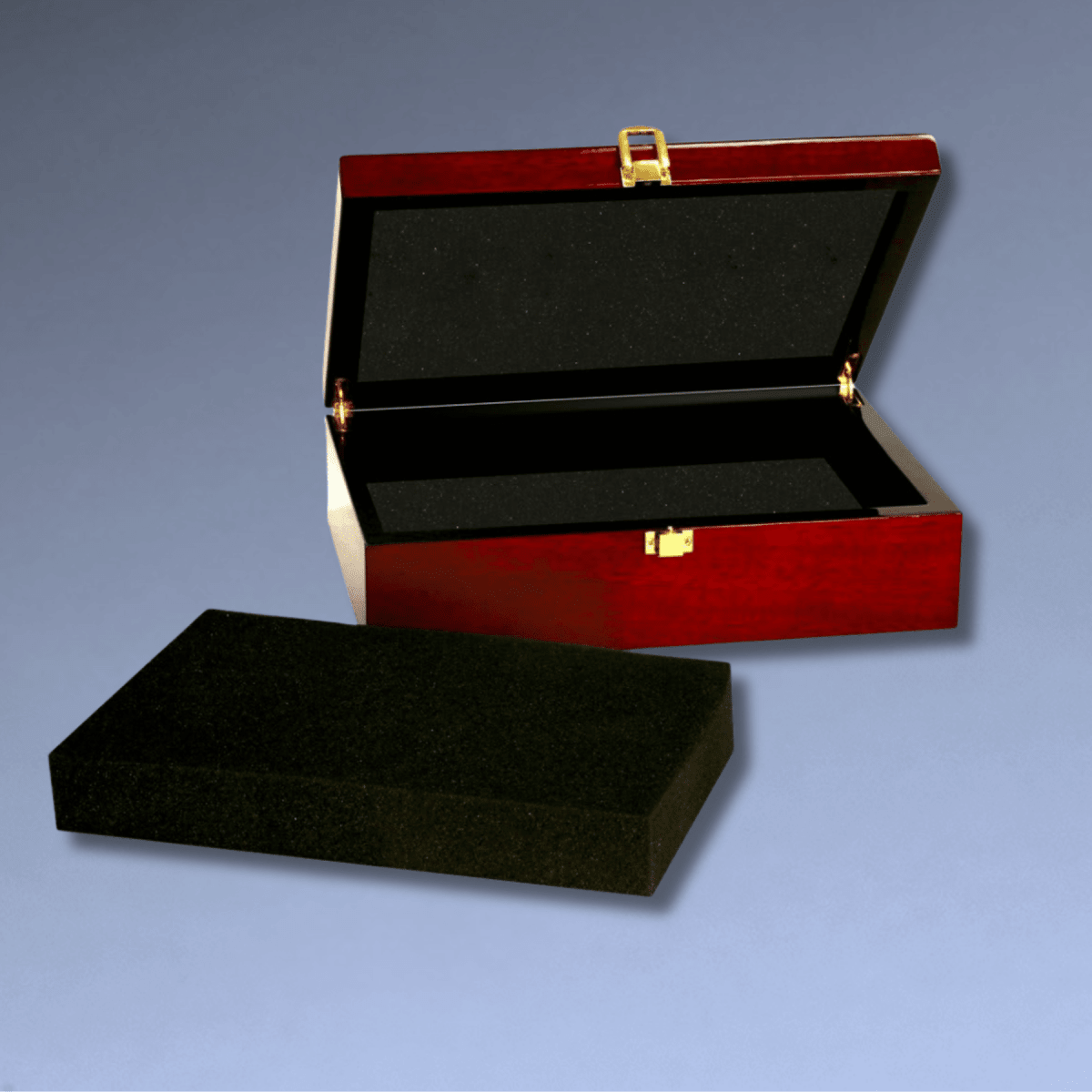 Custom Engraved Rosewood Piano Finish Jewelry and Watch Box - 7 3/4" x 6 1/4"