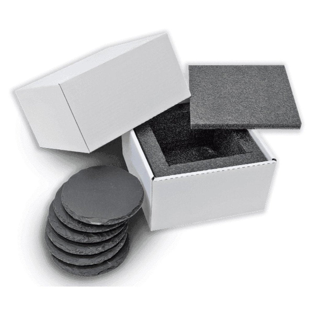 Custom Engraved Slate Coaster Gift Set (Round or Square) - LightForce Laser Engraving, LLC