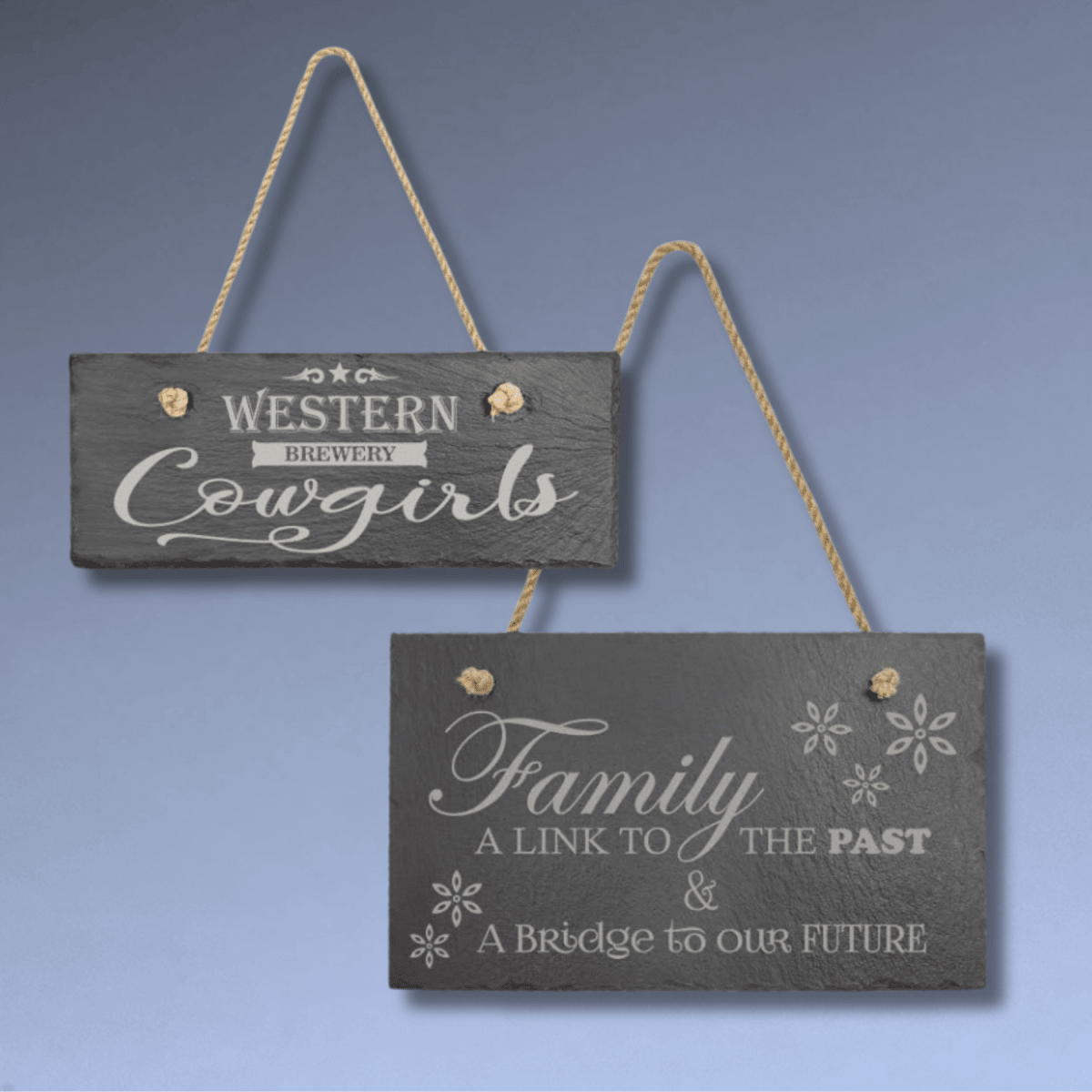 Custom Engraved Slate Signs – Hanging Rustic Decor for Home or Business - Rectangle