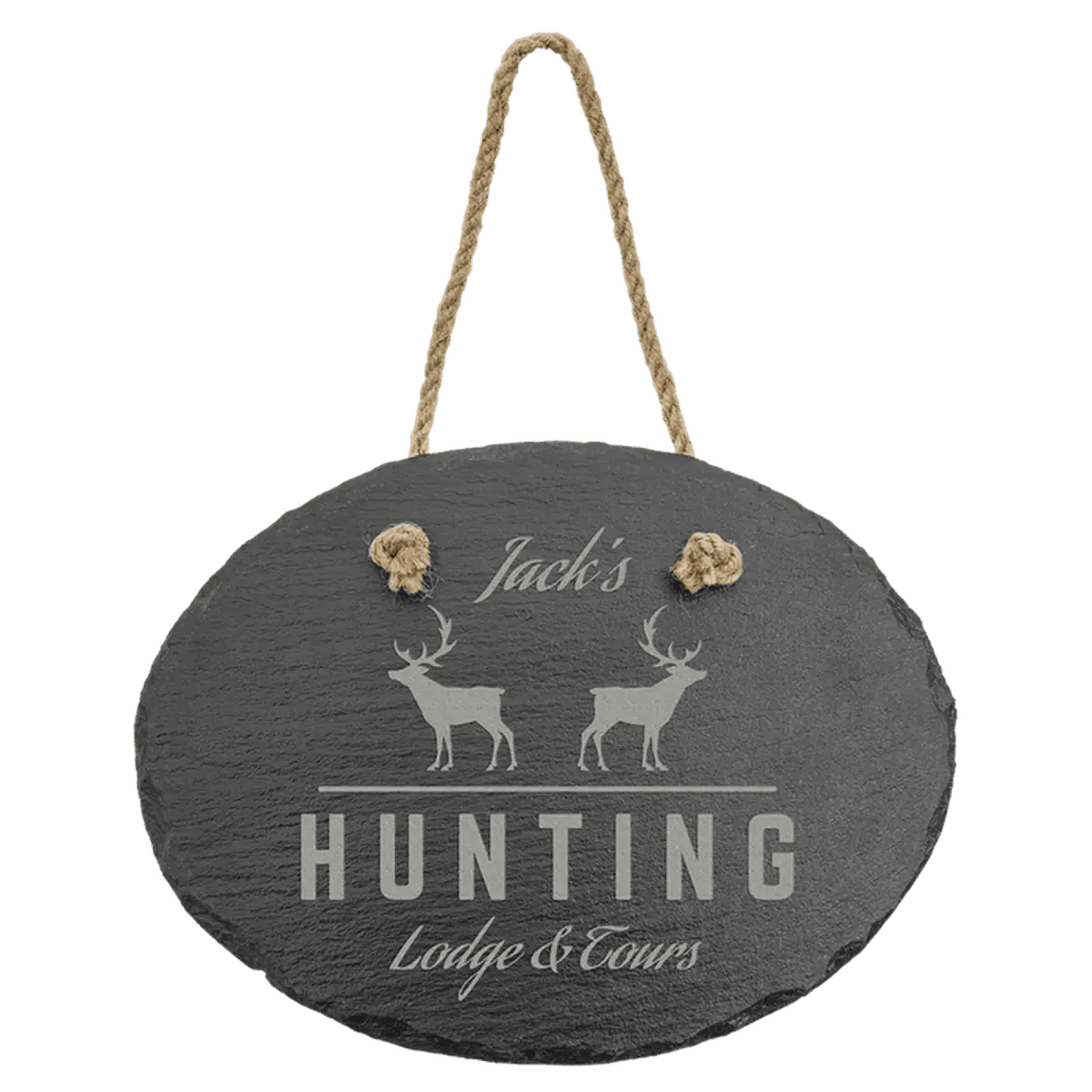 Custom Engraved Slate Signs – Hanging Rustic Decor for Home or Business - Oval