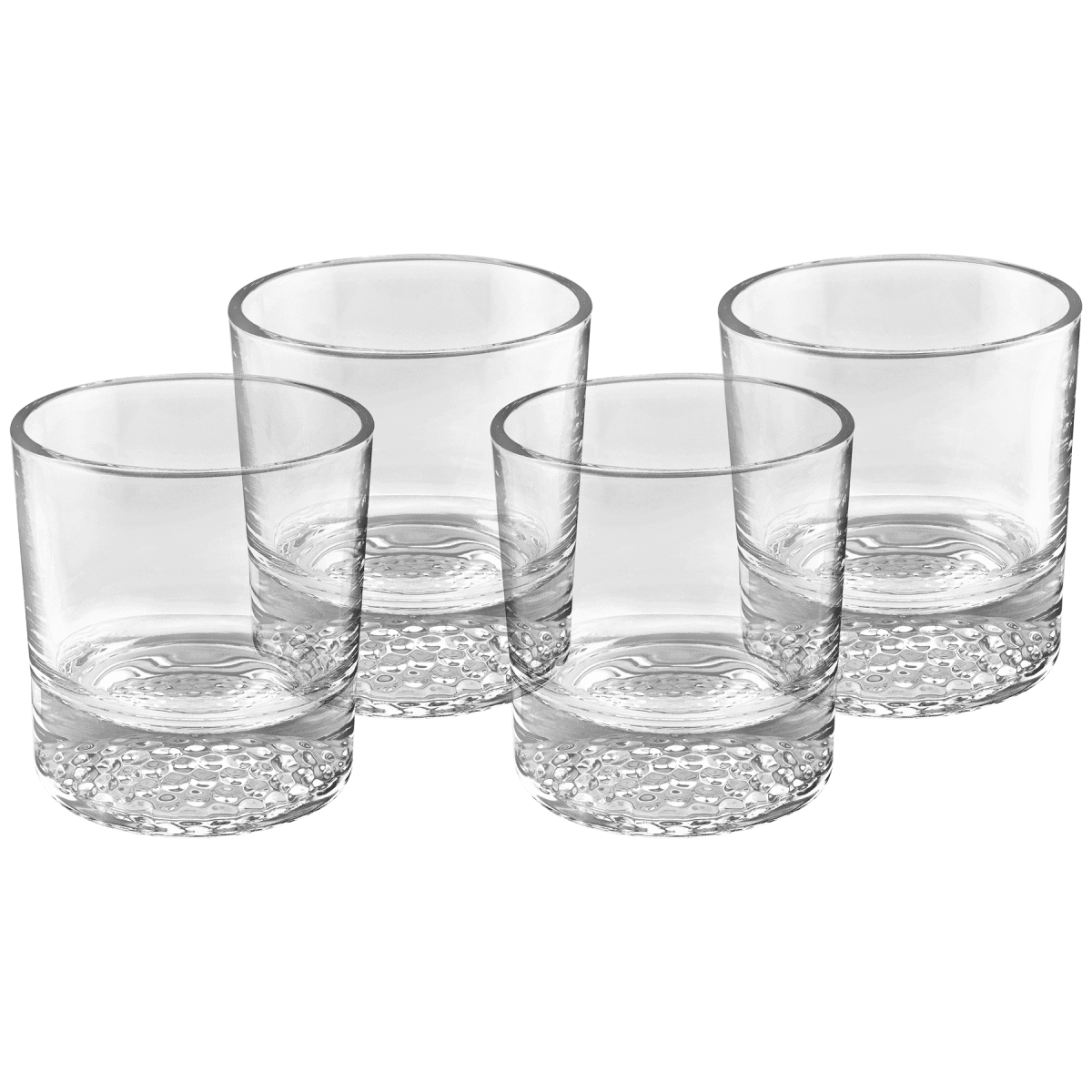 Custom Engraved Whiskey Glasses - Set of 4 Boxed Gift Set - Rounded Diamond Cut Bottom