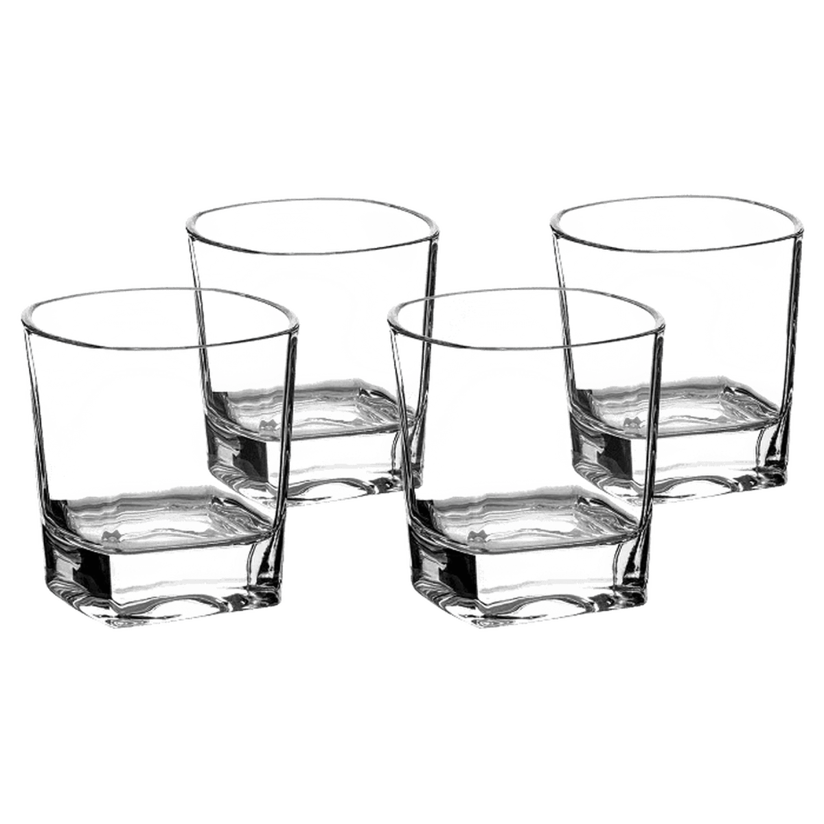 Custom Engraved Whiskey Glasses - Set of 4 Boxed Gift Set - Rounded Diamond Cut Bottom