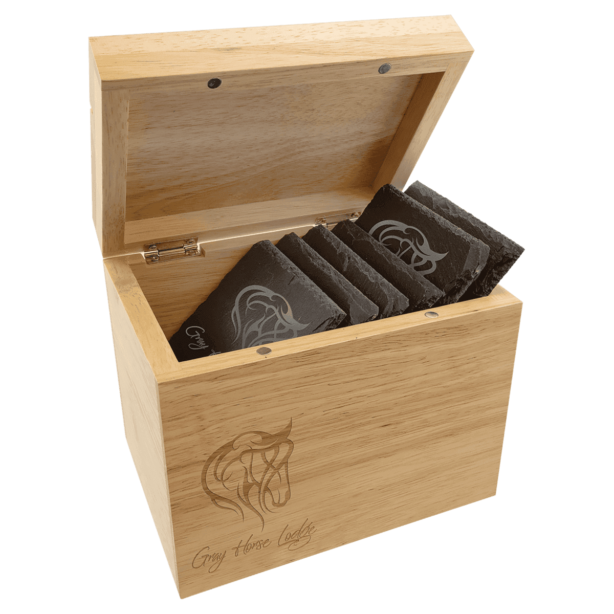 Custom Engraved Wood Keepsake and Photo Box - 6 5/8" (L) x 4 7/8" (W) x 5 1/2" (H)
