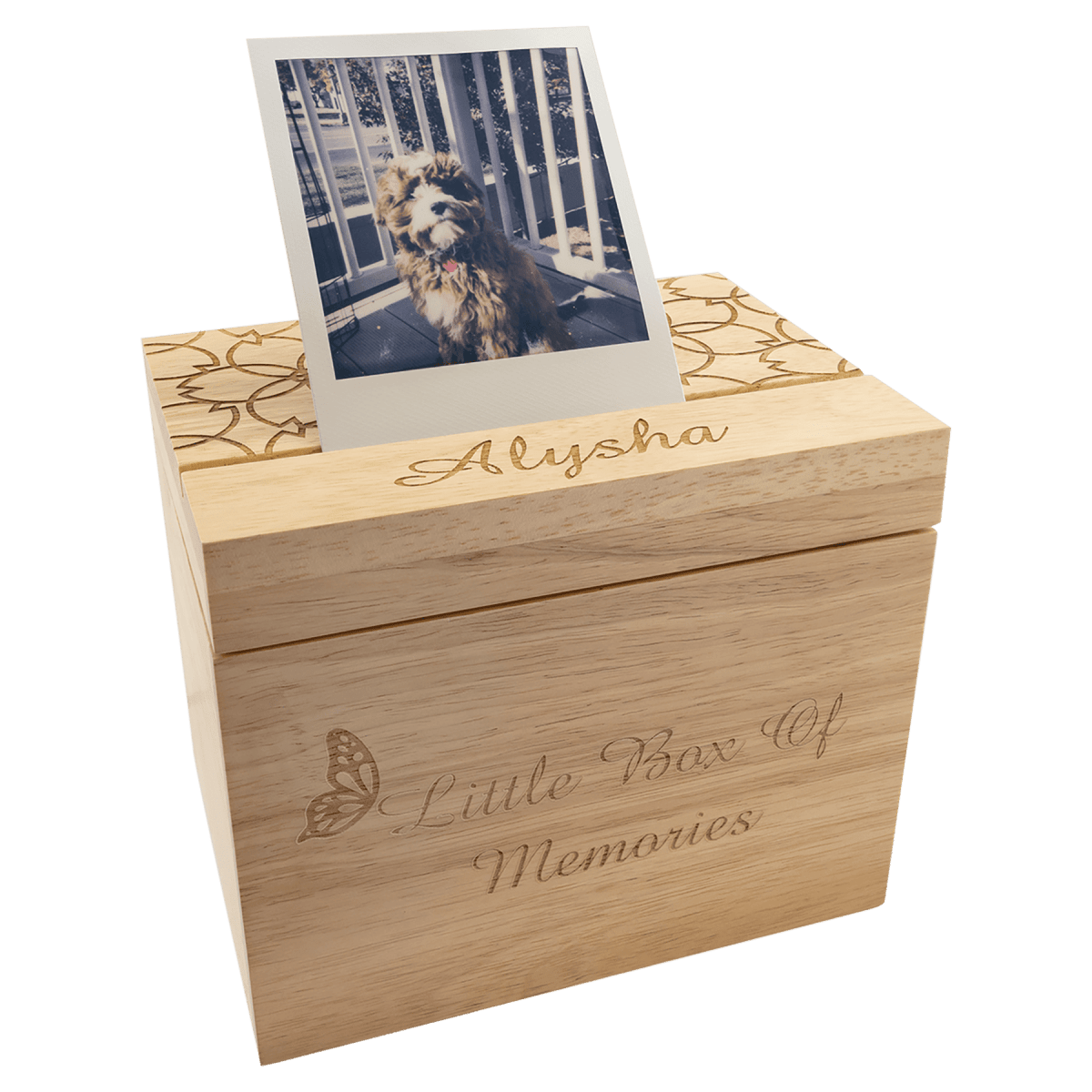 Custom Engraved Wood Keepsake Box - Memory Box - LightForce Laser Engraving, LLC