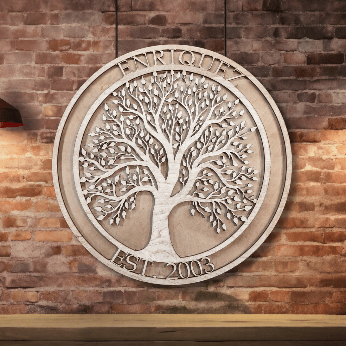 Custom Engraved Wood Logo Sign - Tree of Life