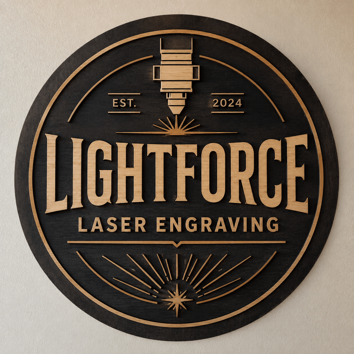 Custom Engraved Wood Logo Sign for Business, Bar, or Restaurant - Tree of Life