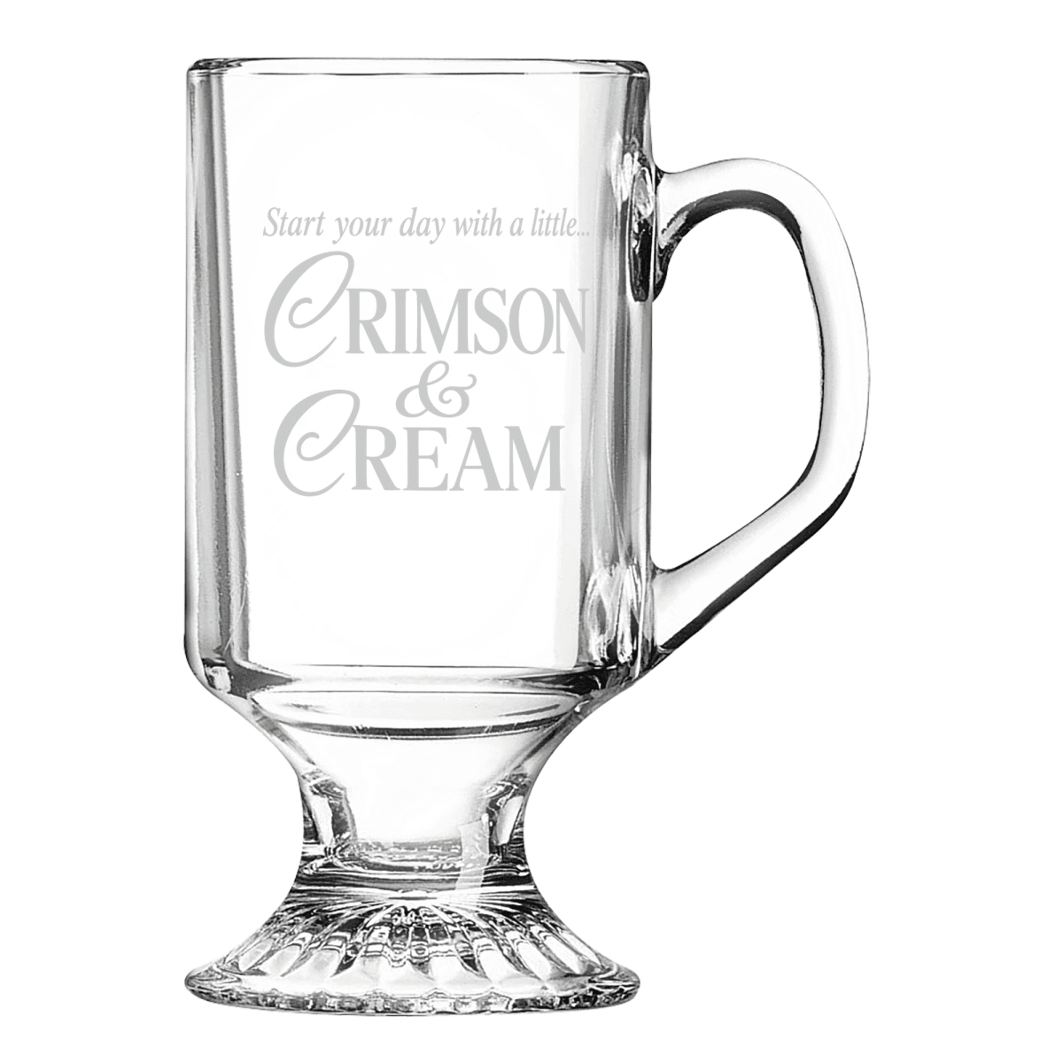 Custom Engraving on Client-Supplied Glass Coffee Mug -