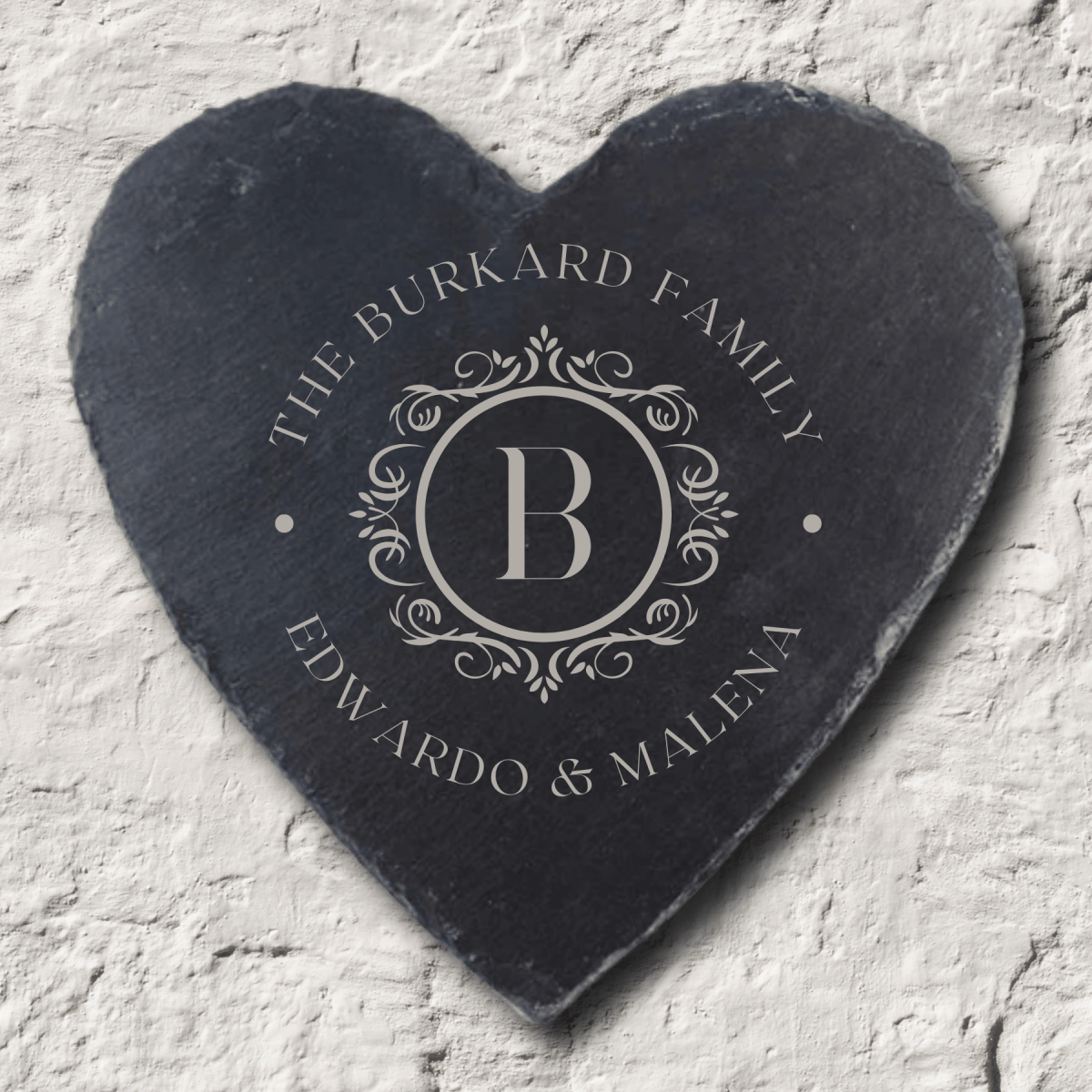 Custom Heart - Shaped Slate Plaque - Customizable - LightForce Laser Engraving, LLC