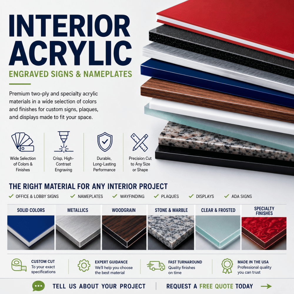 Custom Interior Acrylic Signs & Nameplates — Get a Free Quote -