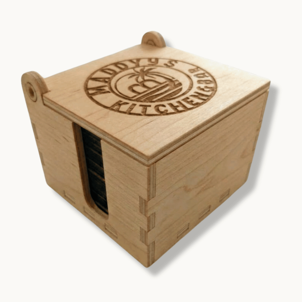Custom Wood Keepsake Gift Box for Awards & Memorials - Natural