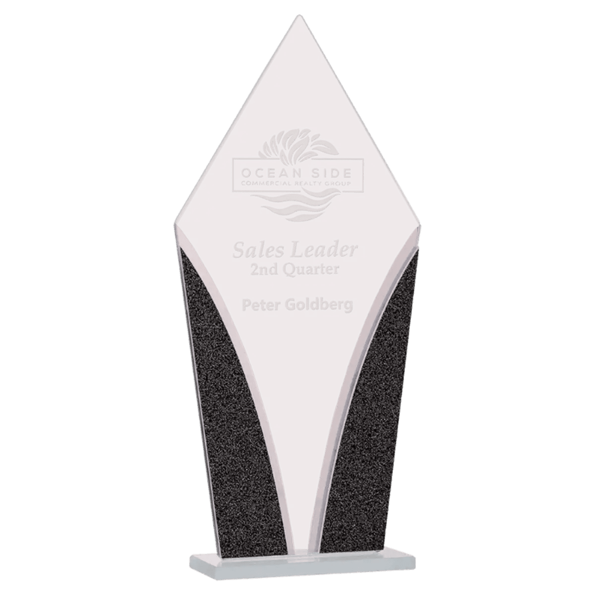 Designer Glass Awards – Personalized Art Deco - Inspired Recognition - Diamond
