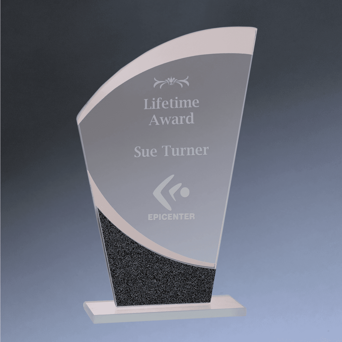 Designer Glass Awards – Personalized Art Deco - Inspired Recognition - Wave