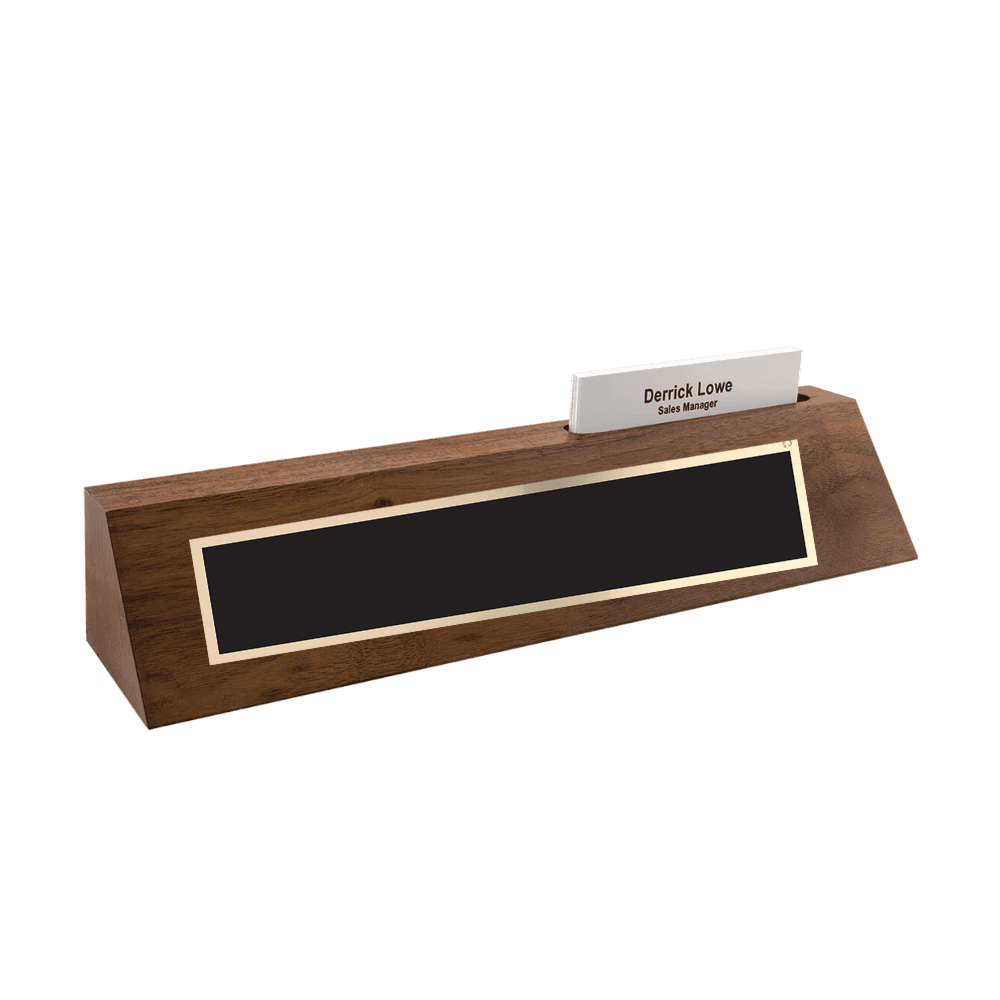 Desk Wedges (Brass Plates Optional) - Walnut