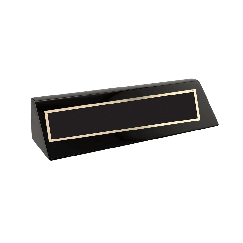 Desk Wedges (Brass Plates Optional) - Black Piano Finish