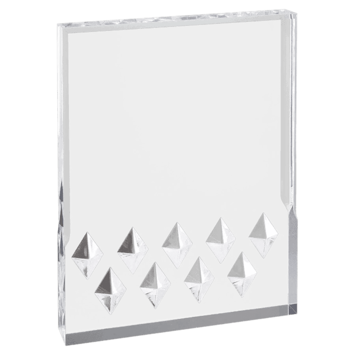 Diamond Mirage Acrylic Awards - Custom Engraved with Color Accents - Silver