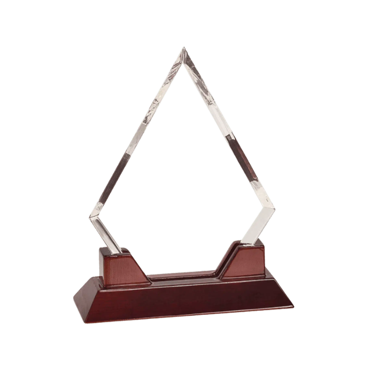 Diamond Prestige Acrylic with Rosewood Piano Finish Base - LightForce Laser Engraving, LLC