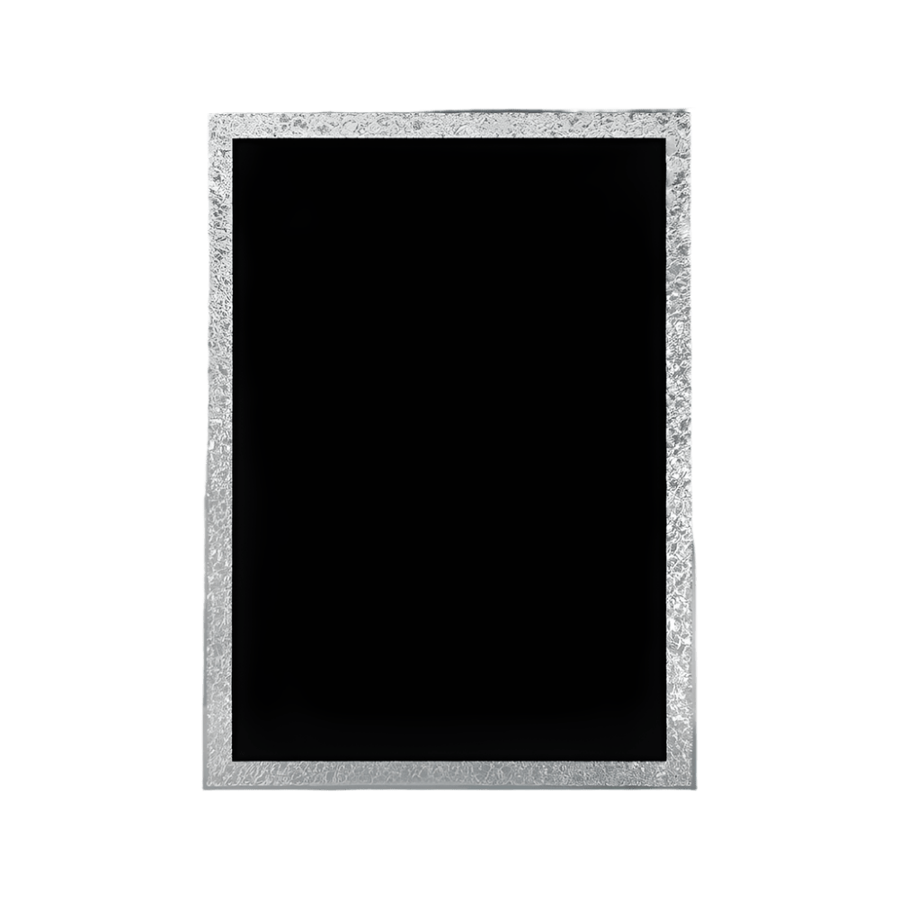 Elegant Black Plaque Plate with Silver Florentine Border - Silver Florentine Border
