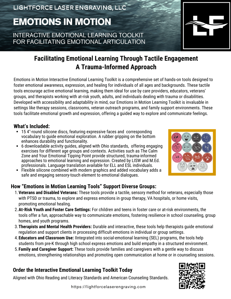 Emotions in Motion: Interactive Emotional Learning Toolkit (Full Set) - LightForce Laser Engraving, LLC