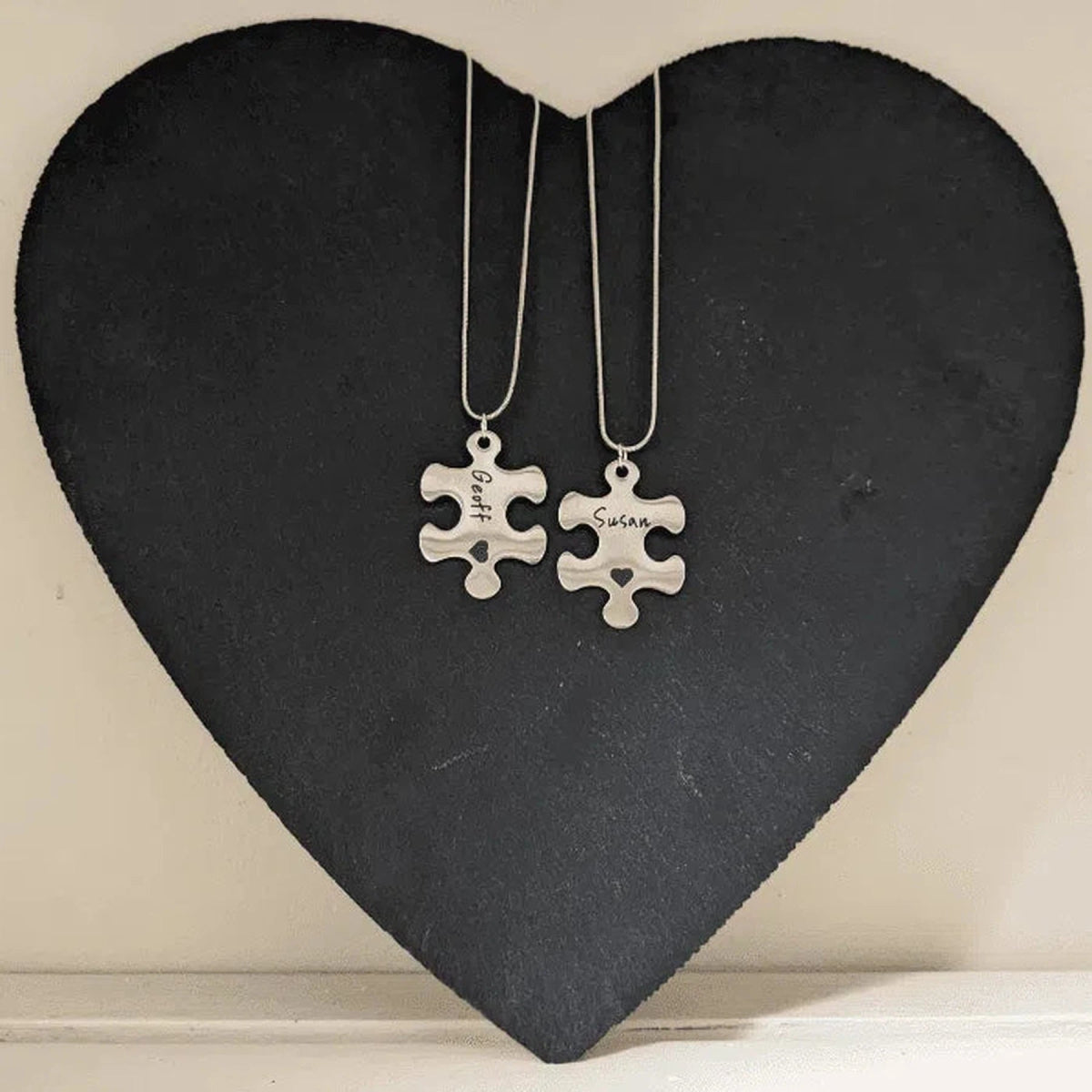 Engravable Stainless Steel Puzzle Piece Necklace - LightForce Laser Engraving, LLC