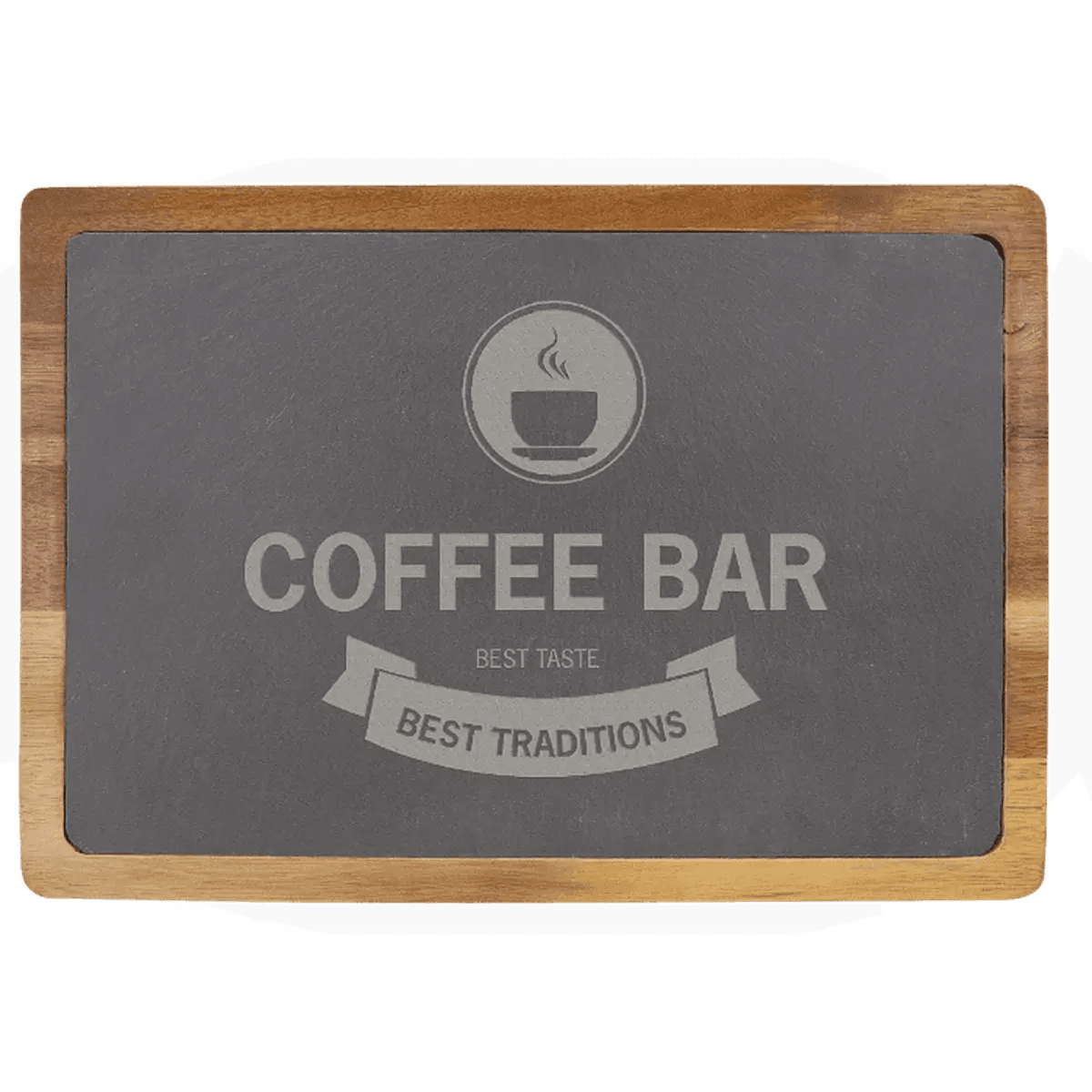 Engraved Acacia and Slate Cutting Board – For Serving and Charcuterie - Lake House Theme