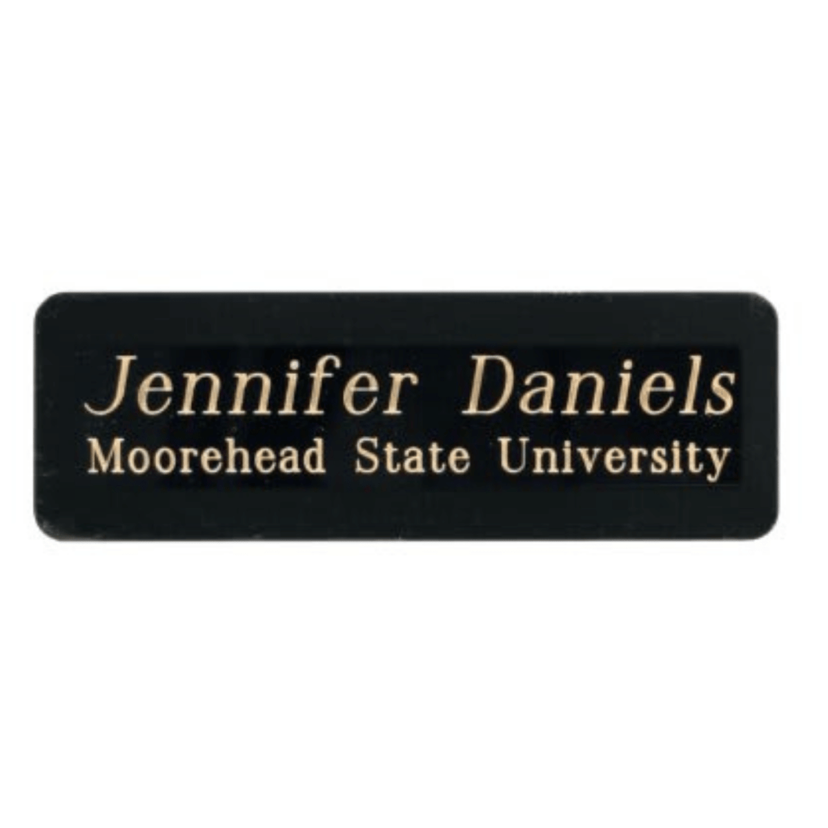 Engraved Black Brass Name Plates - Custom Name Badges (2 Sizes) - LightForce Laser Engraving, LLC