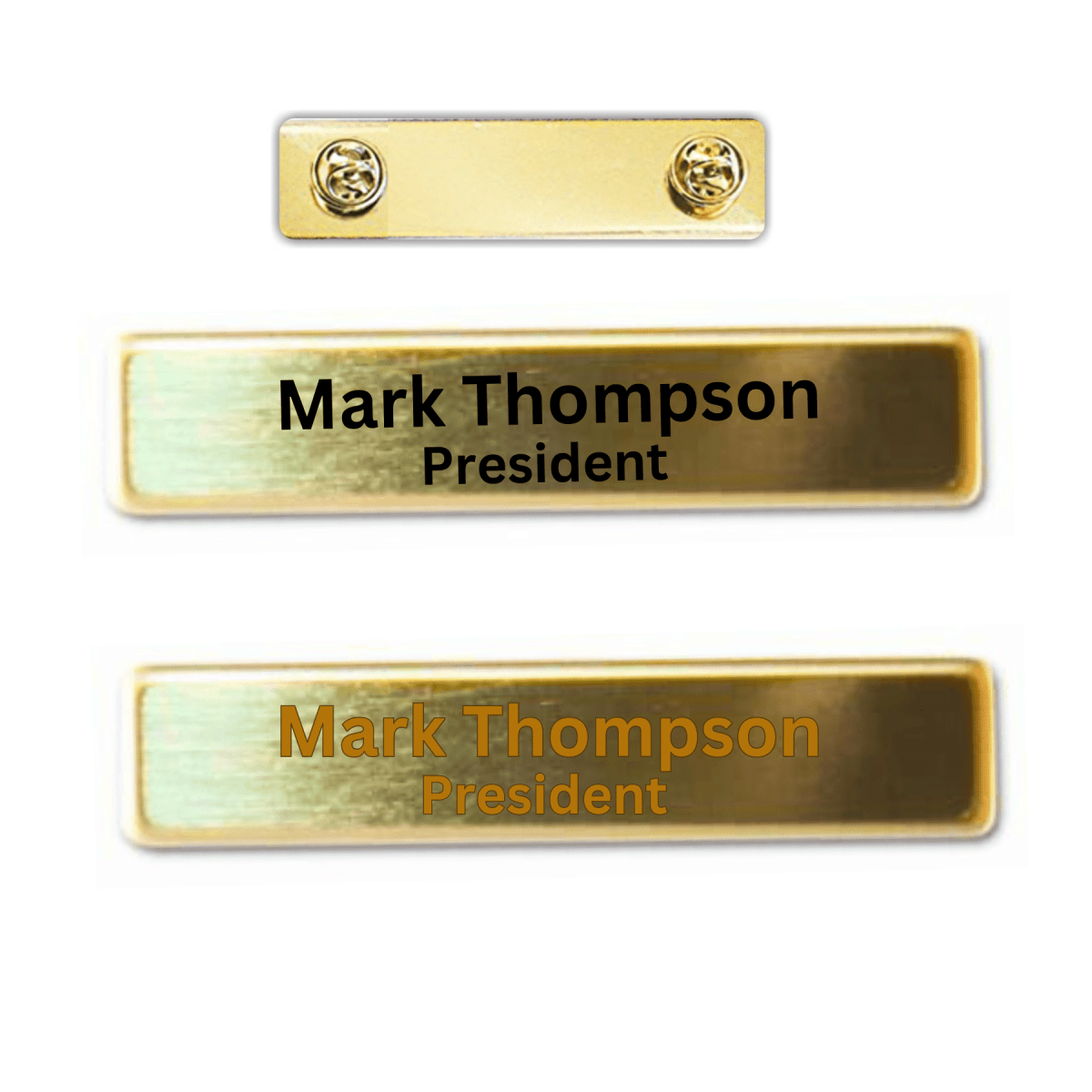 Engraved Brass Name Badge with Fused Posts - LightForce Laser Engraving, LLC