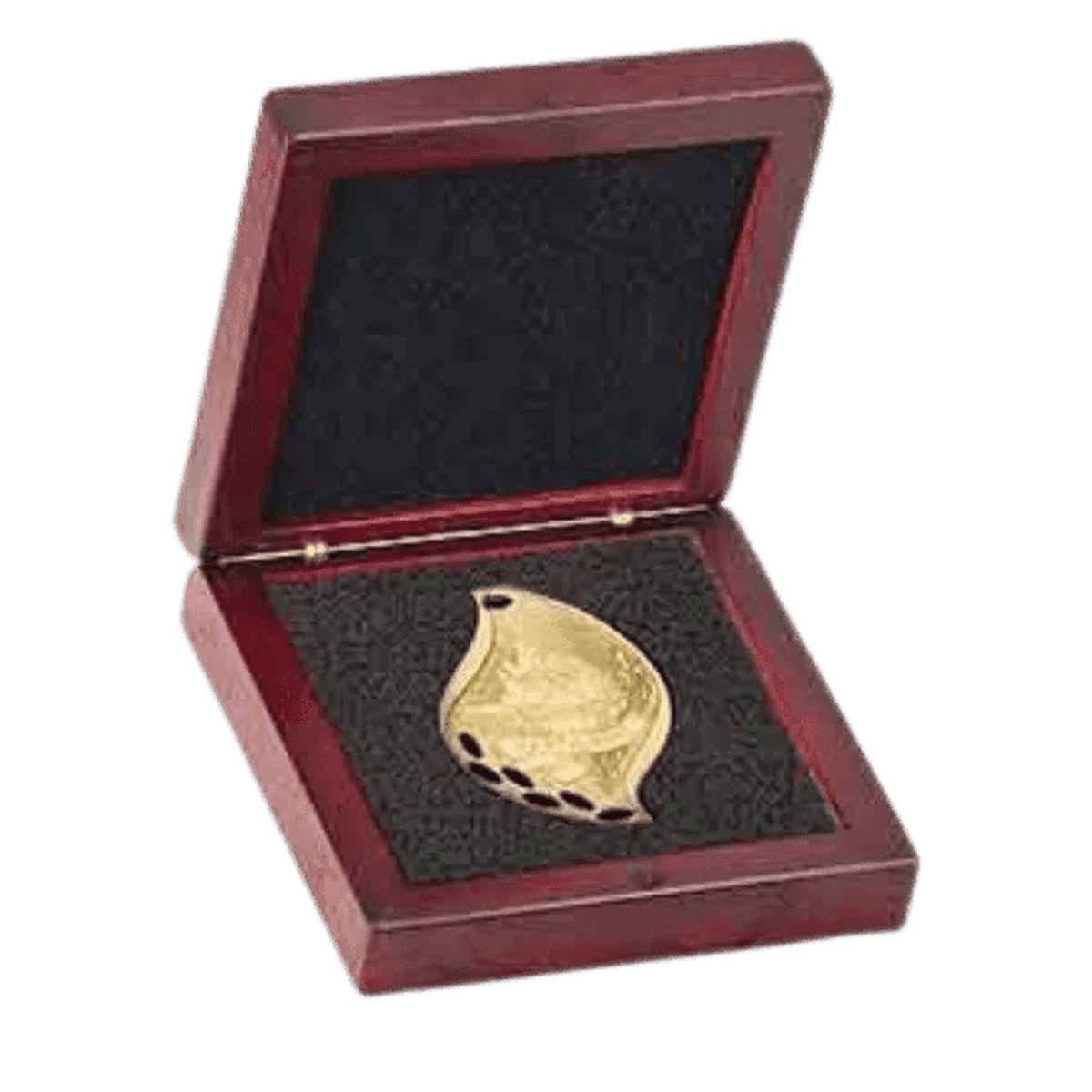 Engraved Medal Box with Felt Interior and Rosewood Finish - 3 3/4" x 3 3/4"