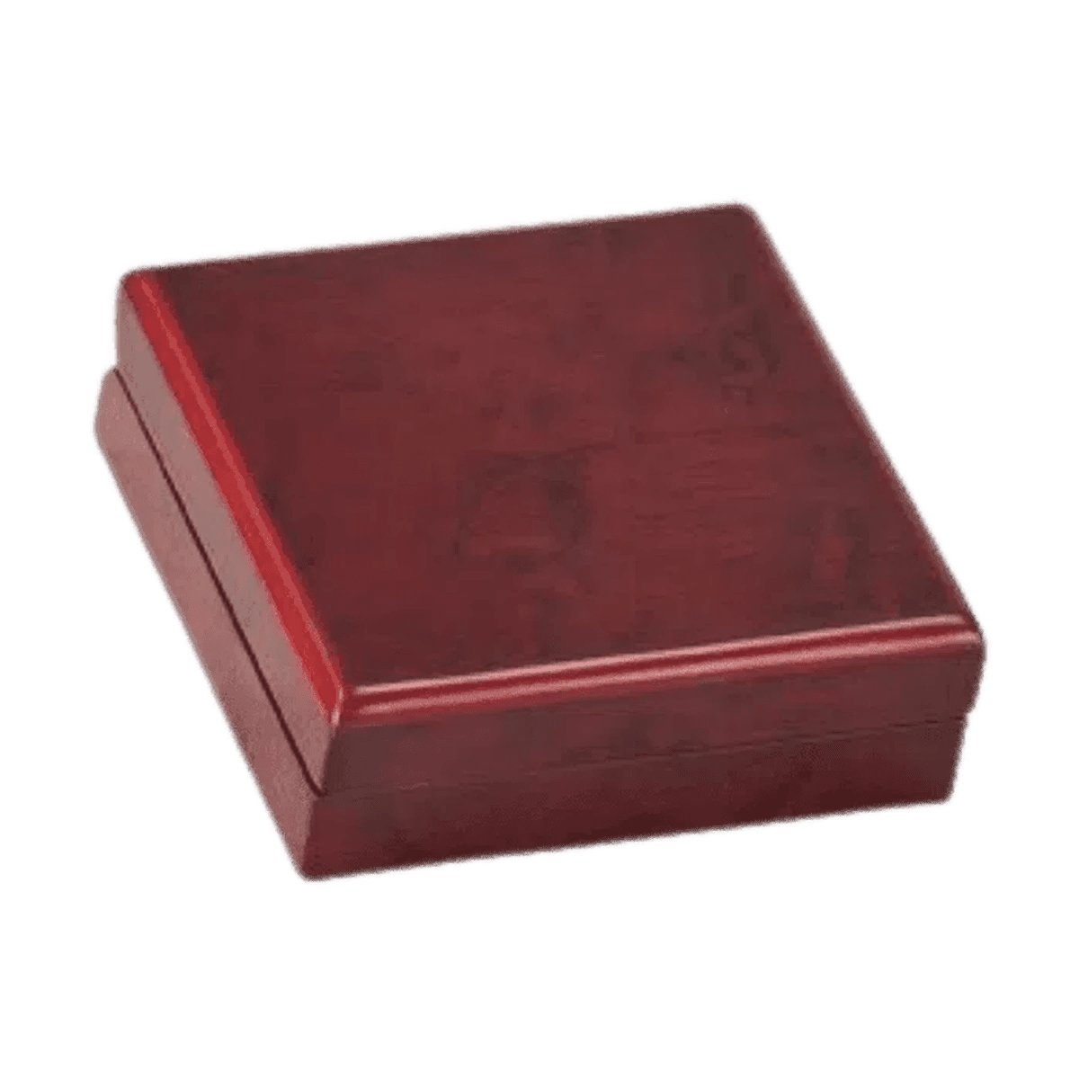 Engraved Medal Box with Felt Interior and Rosewood Finish - 3 3/4" x 3 3/4"