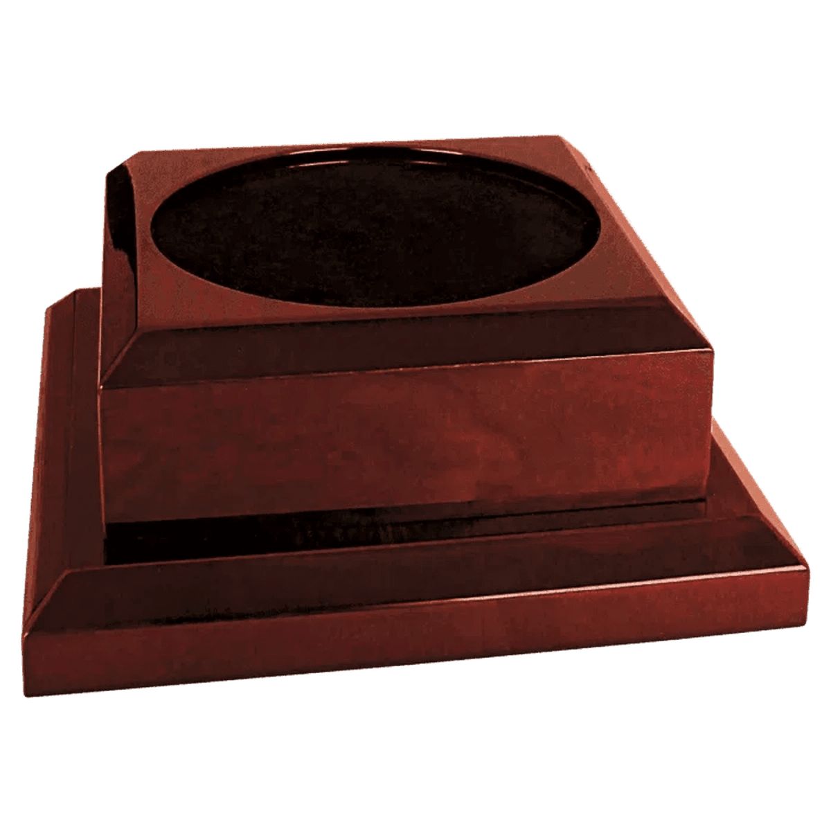 Engraved Royal Piano Finish Pedestal Base for Vases, Awards & Trophies - Rosewood Piano Finish