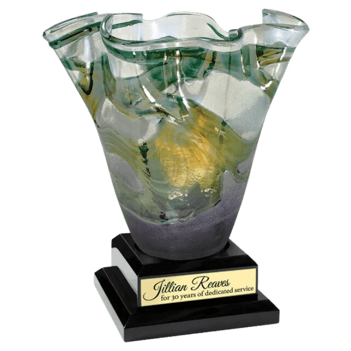 Engraved Royal Piano Finish Pedestal Base for Vases, Awards & Trophies - Rosewood Piano Finish